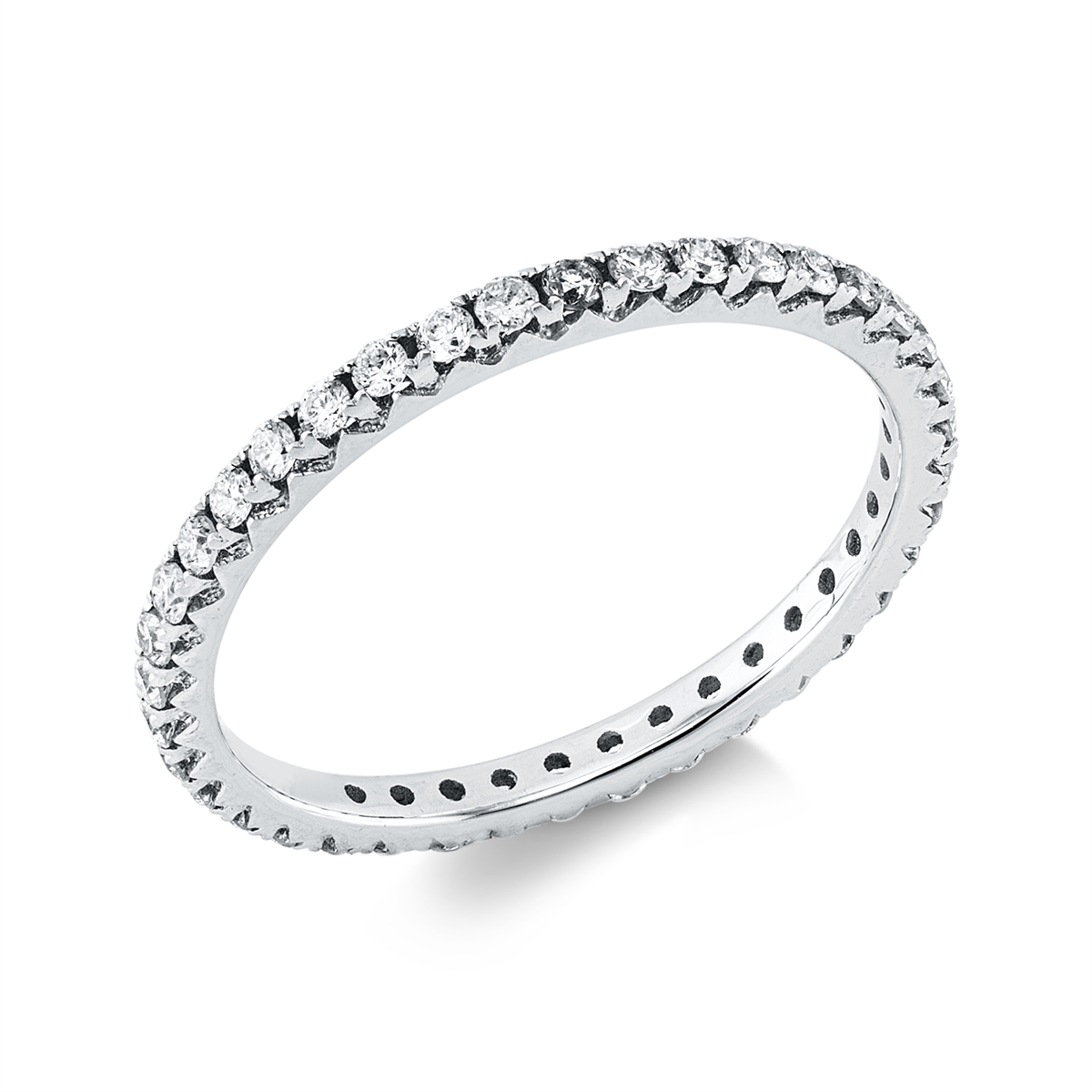 diamond full cut  eternity full ring in white gold