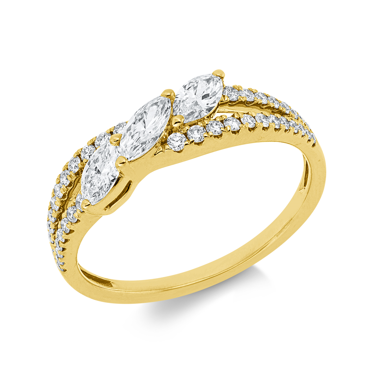 marquise  modern woman ring in yellow gold