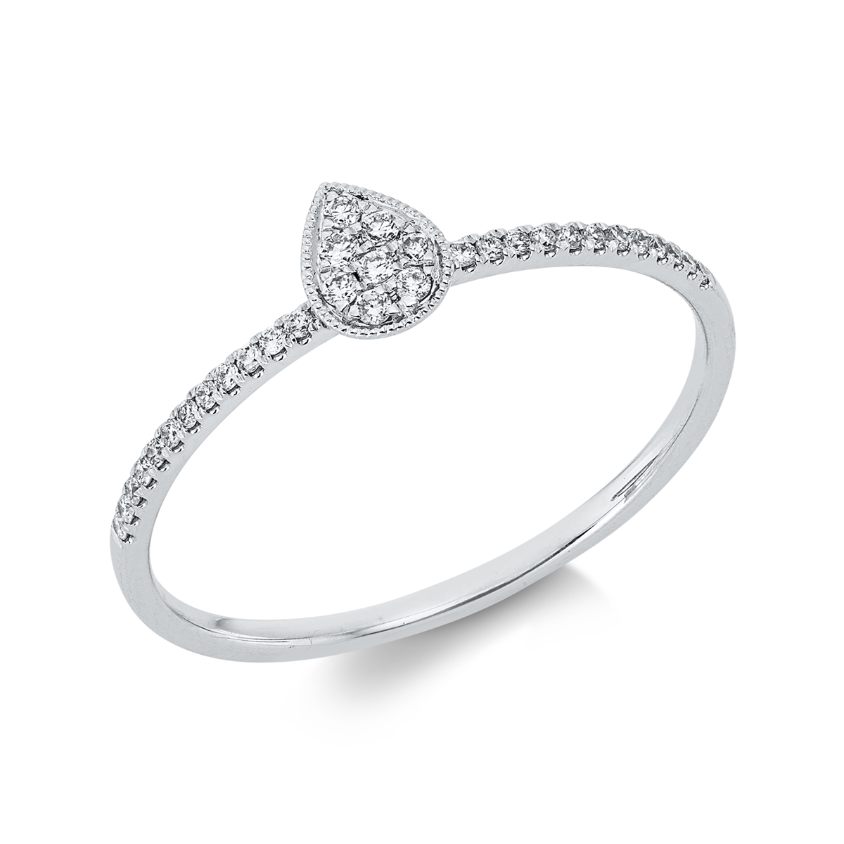 diamond full cut  illusion classic ring in white gold