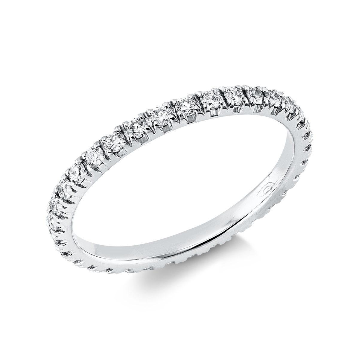 diamond full cut  eternity full ring in white gold