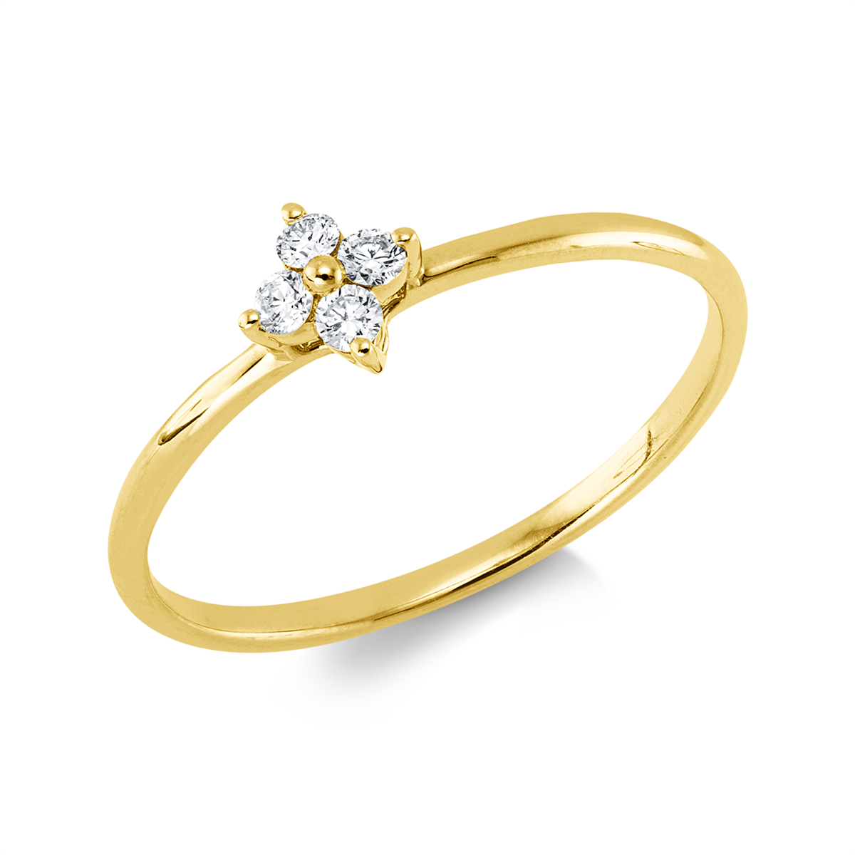 diamond full cut  modern woman ring in yellow gold