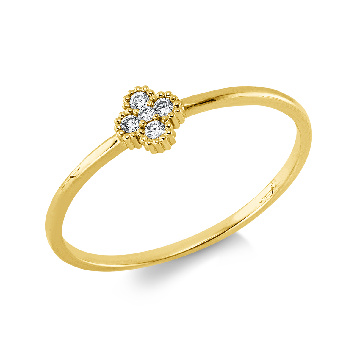 diamond full cut  modern woman ring in yellow gold