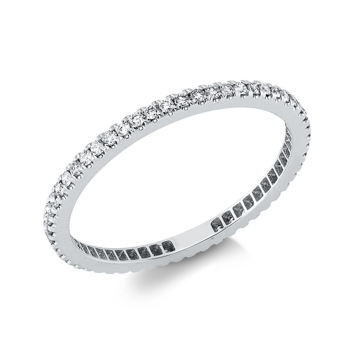 diamond full cut  eternity full ring in white gold