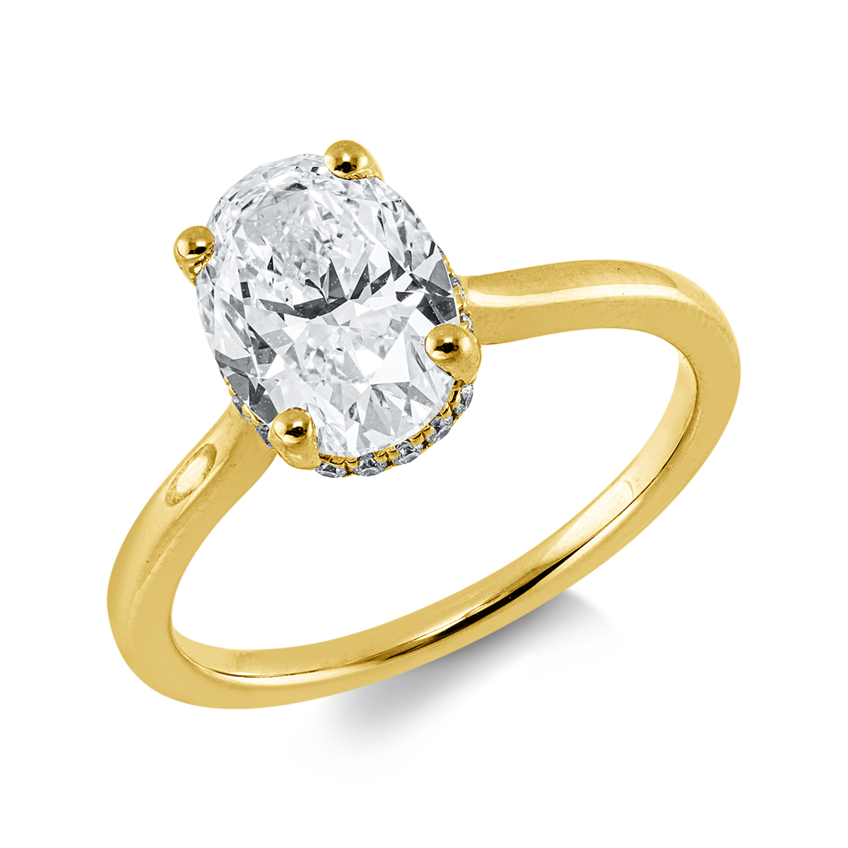 diamond full cut  solitaire ring in yellow gold