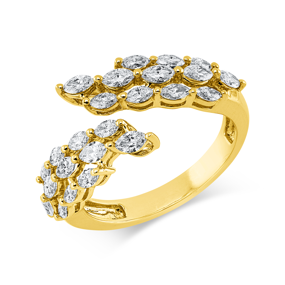 marquise  modern woman ring in yellow gold