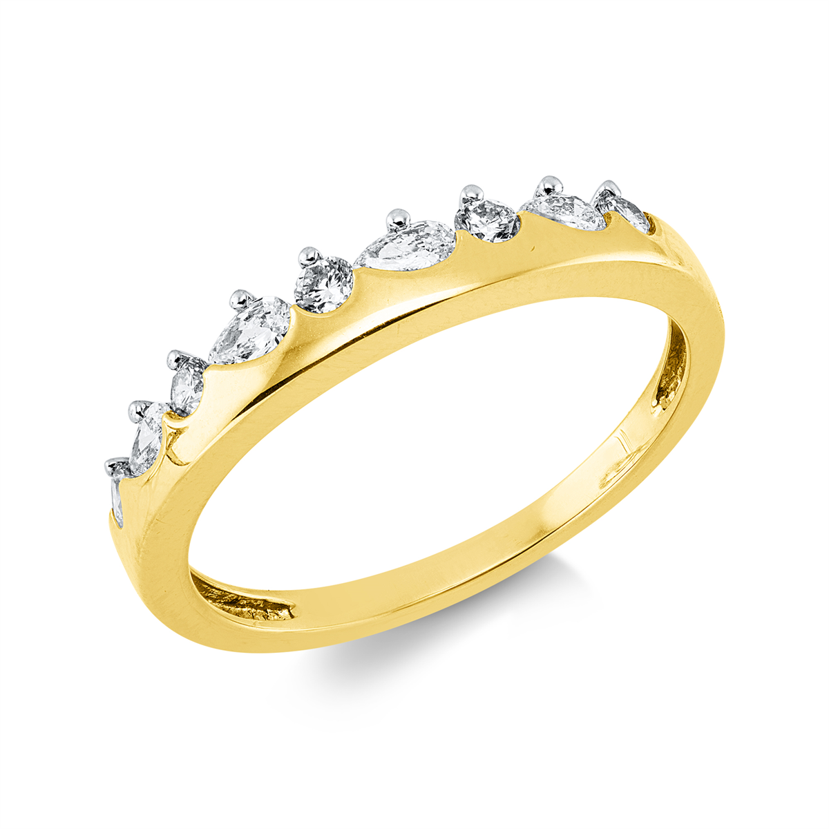 diamond full cut  modern woman ring in yellow gold / white gold