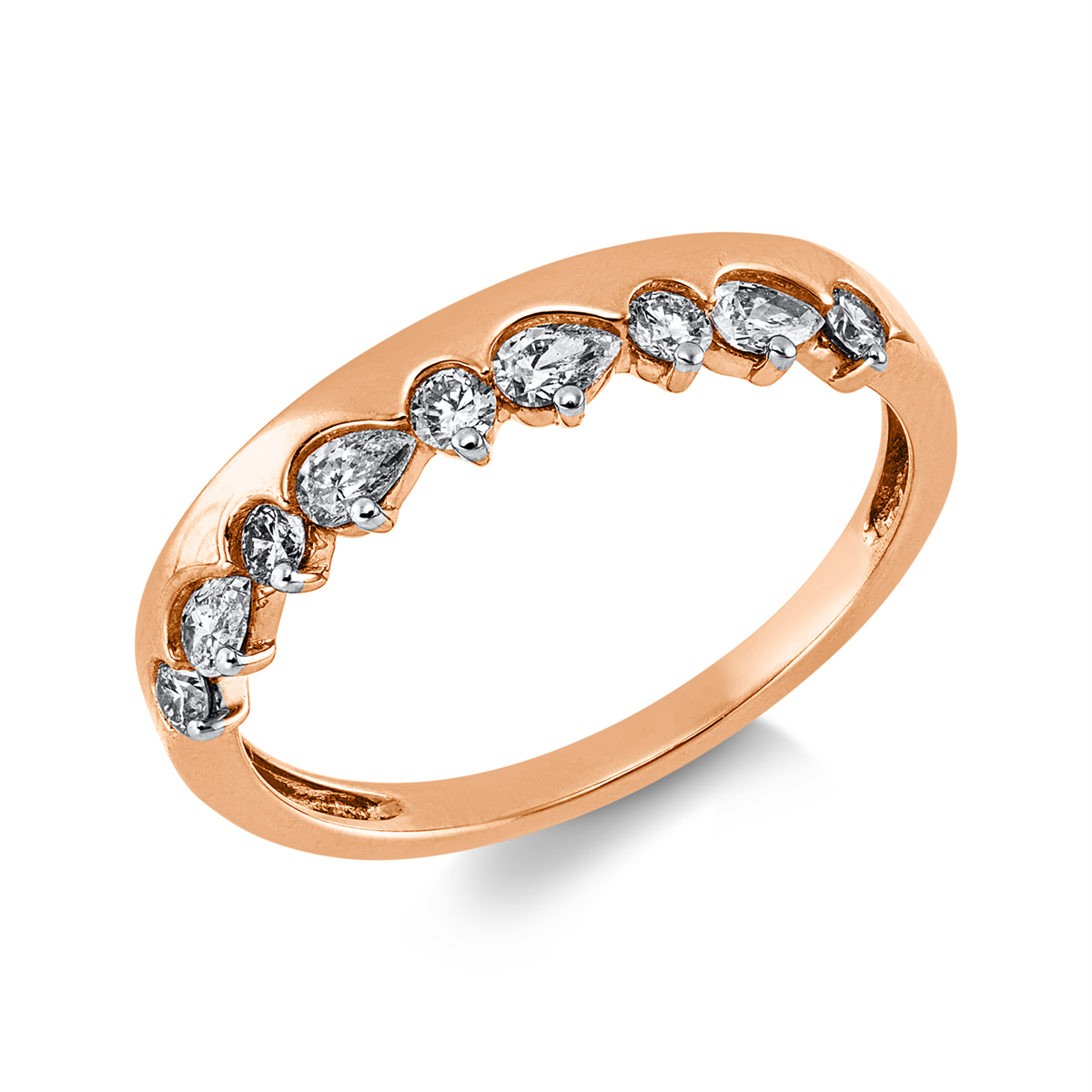 diamond full cut  modern woman ring in red gold / white gold