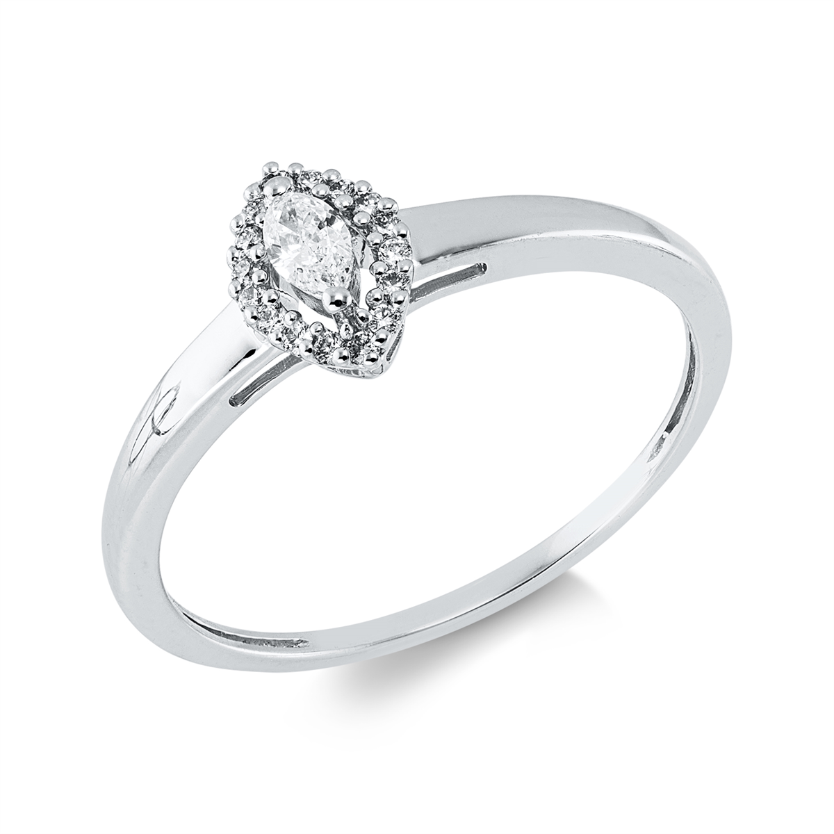diamond full cut  modern woman ring in white gold
