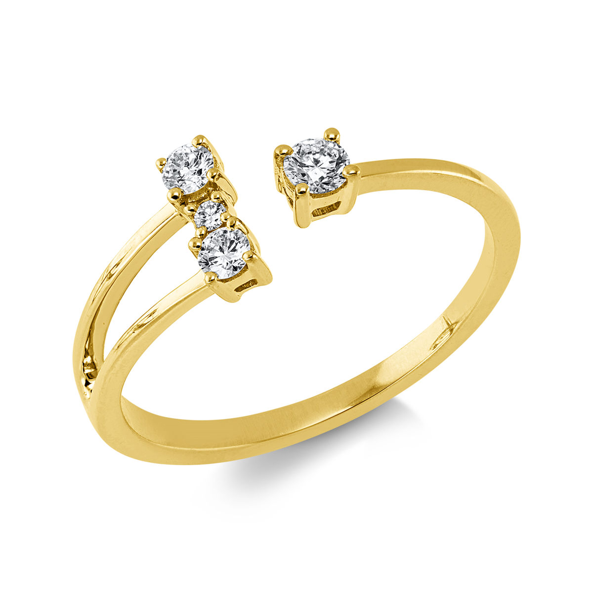 diamond full cut  modern woman ring in yellow gold