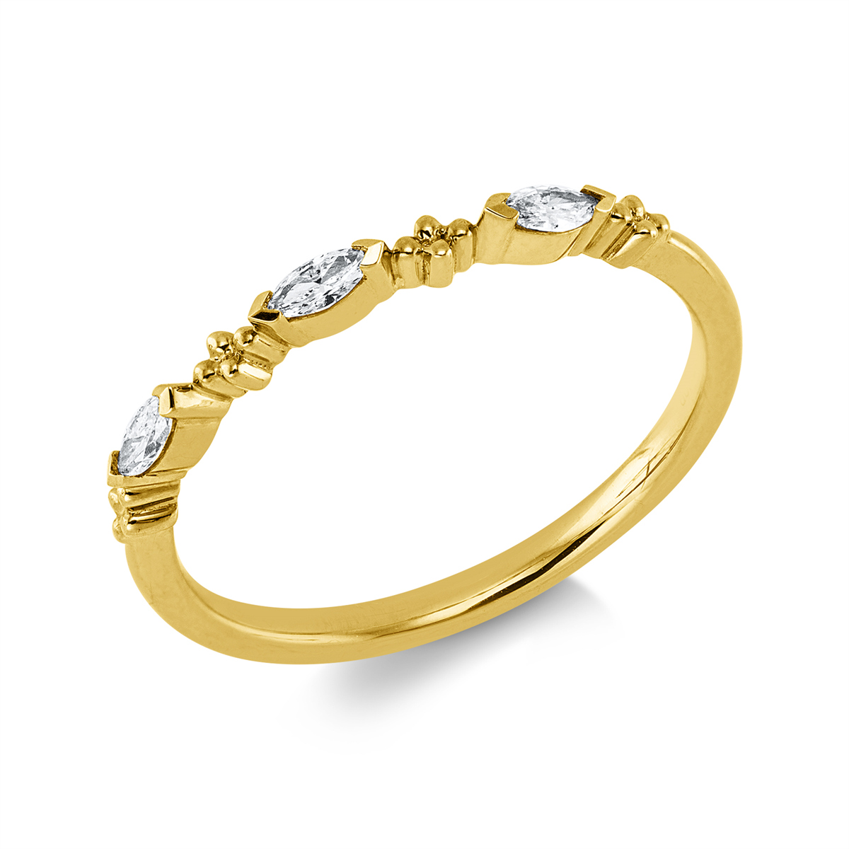 marquise  modern woman ring in yellow gold