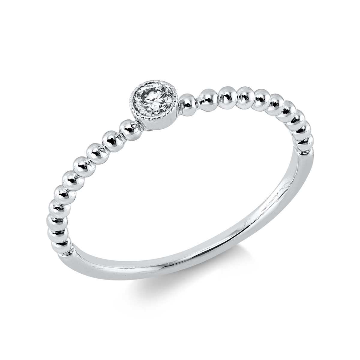 diamond full cut  solitaire ring in white gold