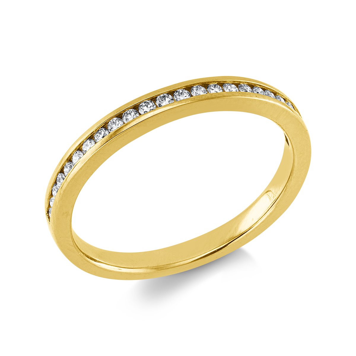 diamond full cut  modern woman ring in yellow gold