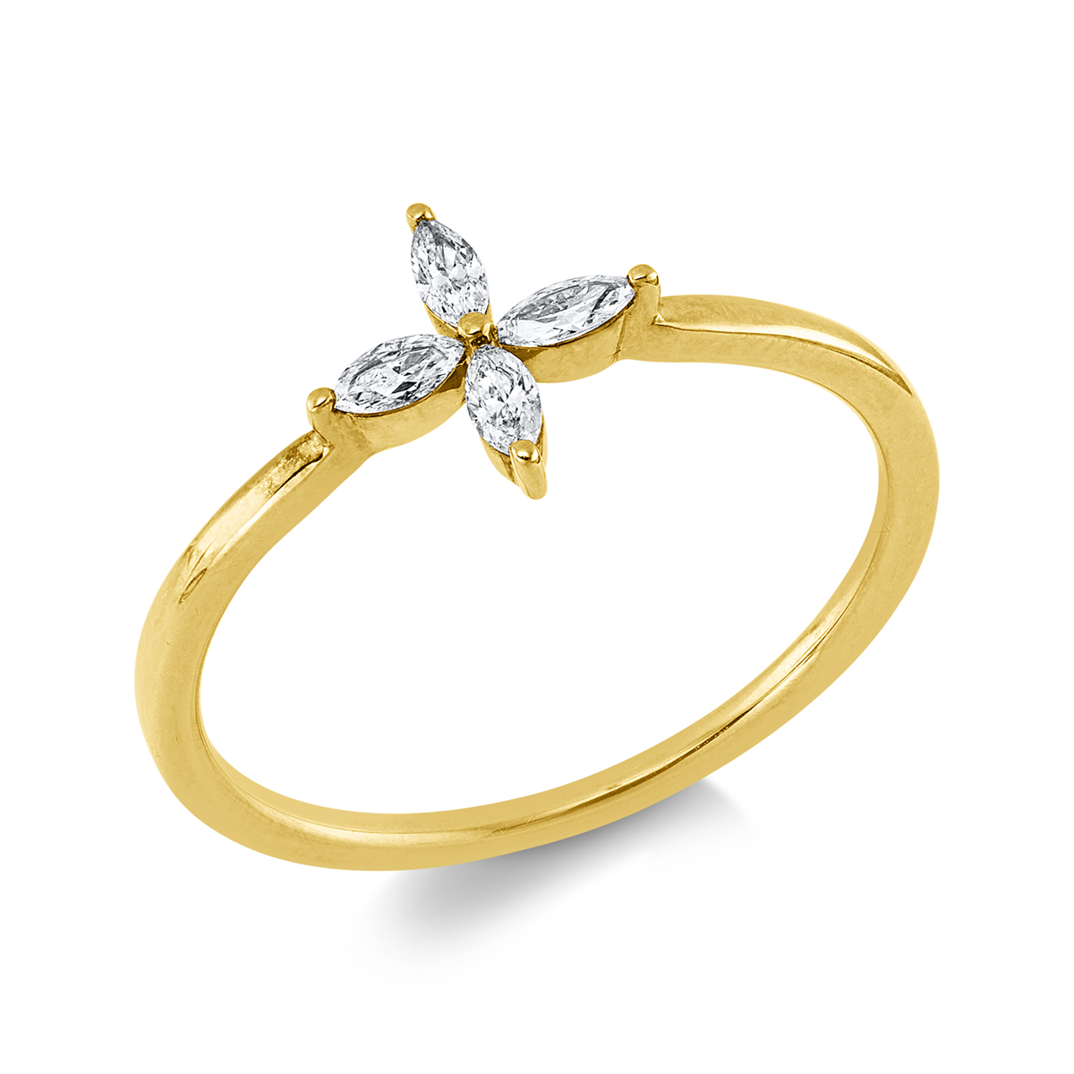 marquise  modern woman ring in yellow gold