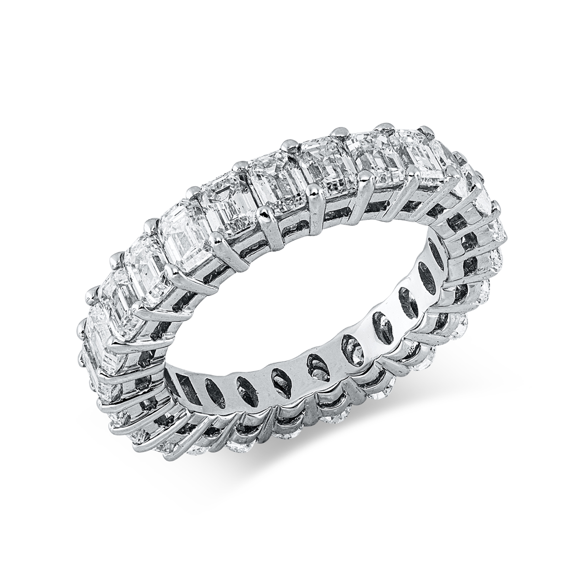 emerald cut  exclusive ring in white gold