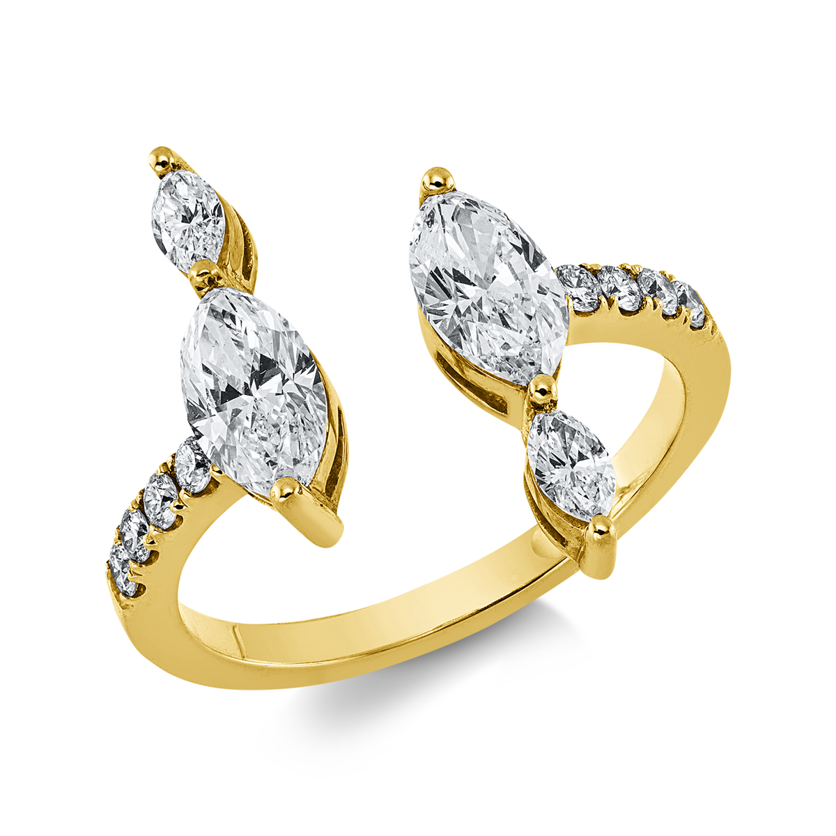 diamond full cut  exclusive ring in yellow gold