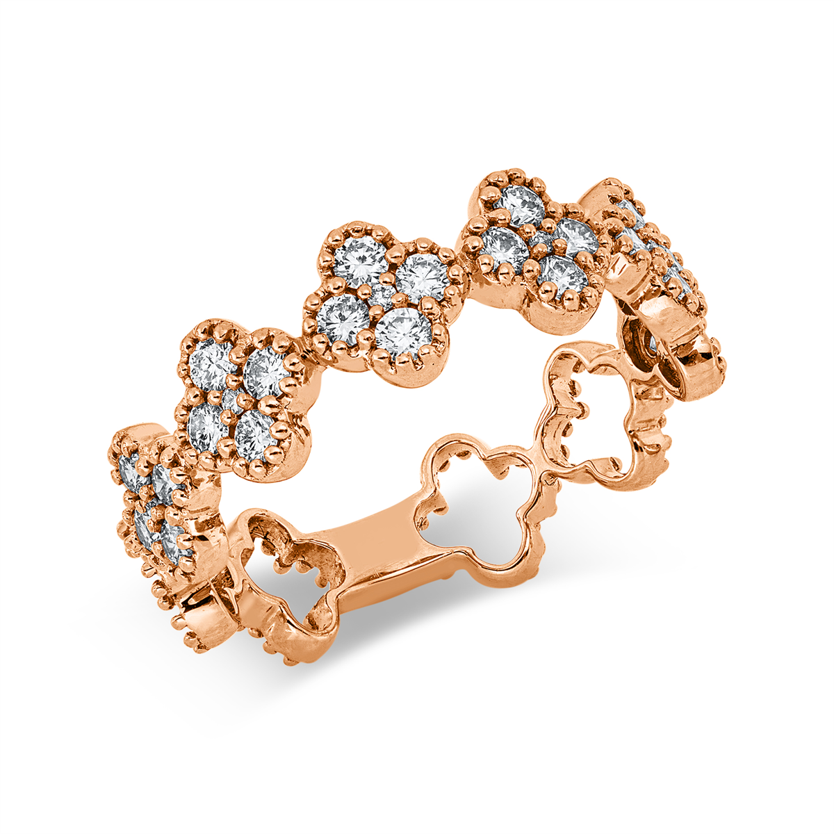 diamond full cut  illusion classic ring in red gold