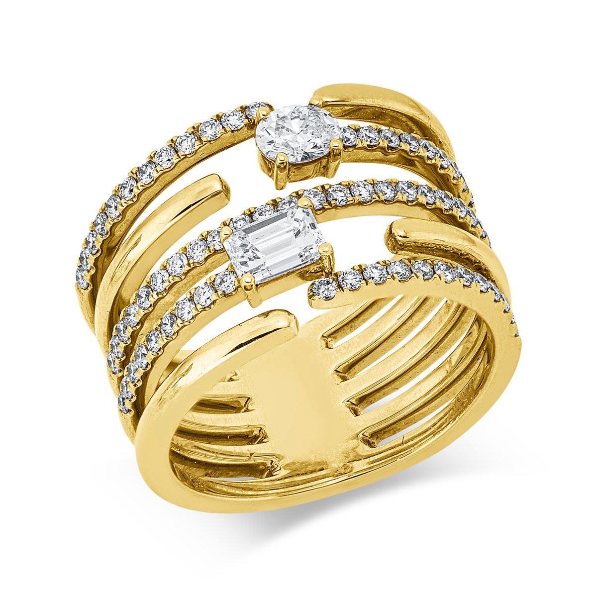 diamond full cut  exclusive ring in yellow gold
