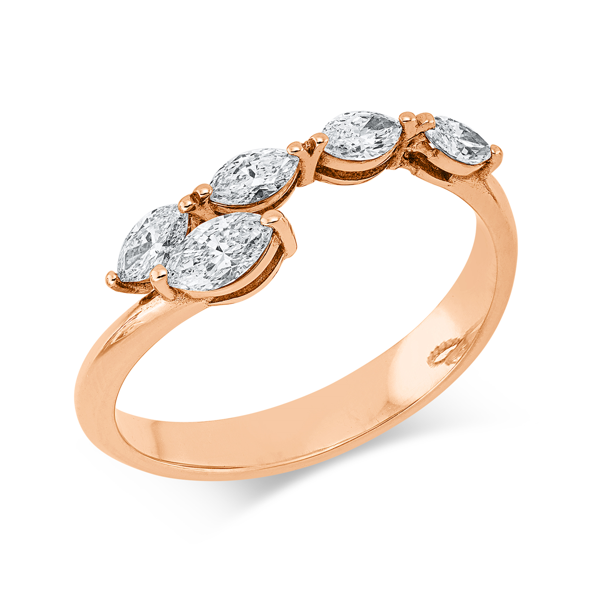 marquise  modern woman ring in red gold