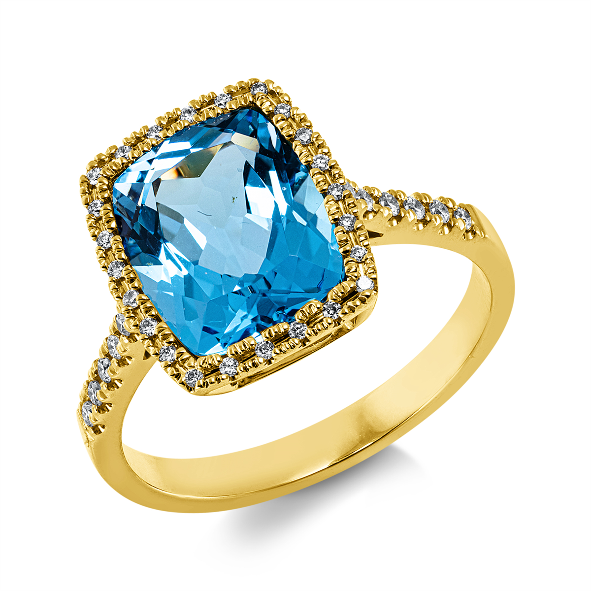diamond full cut topaz colored stone fashion ring in yellow gold