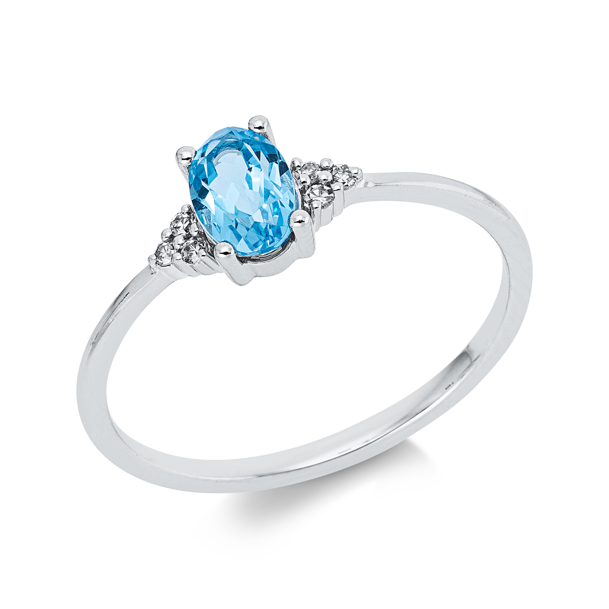 diamond full cut topaz colored stone fashion ring in white gold