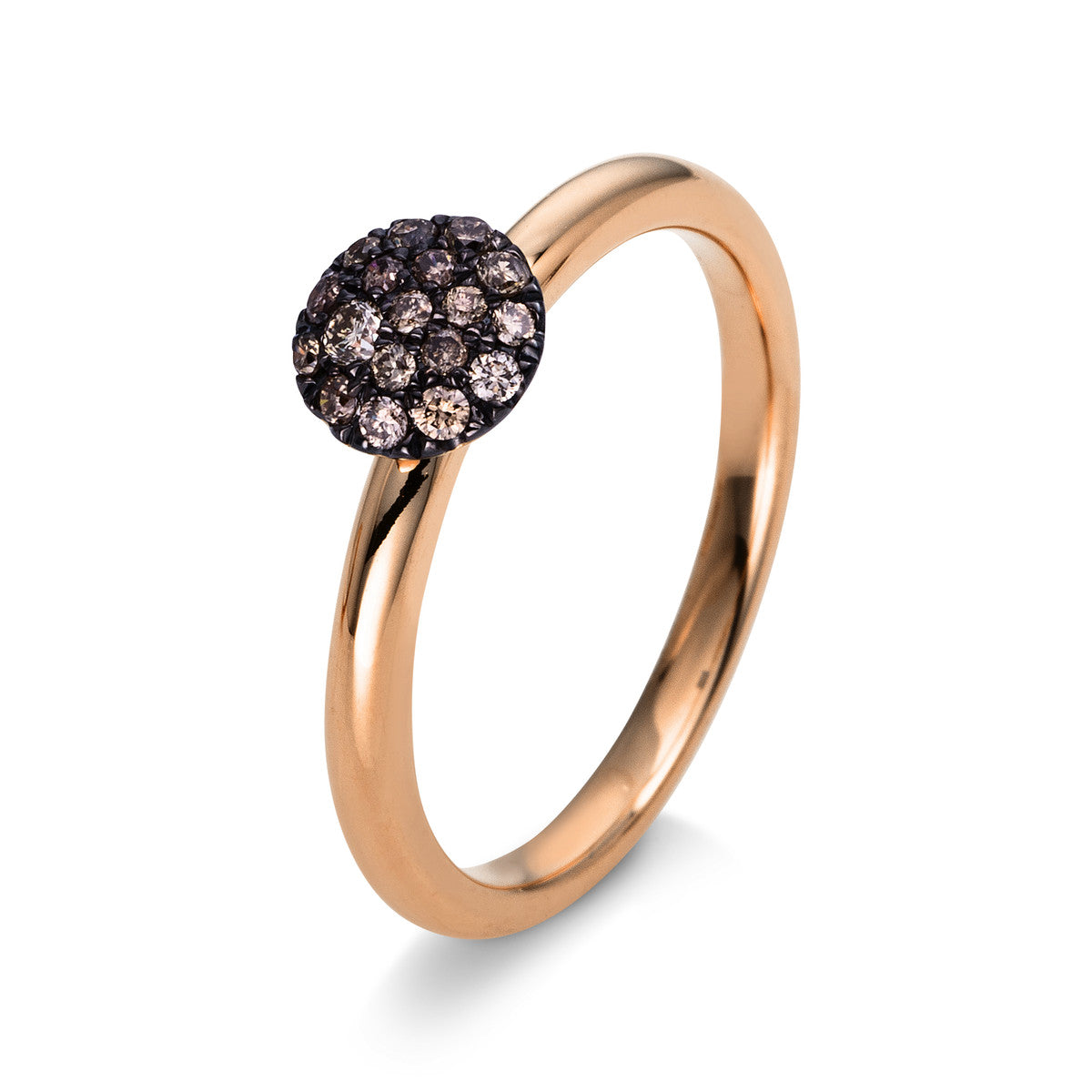 diamond full cut  pavé ring in red gold