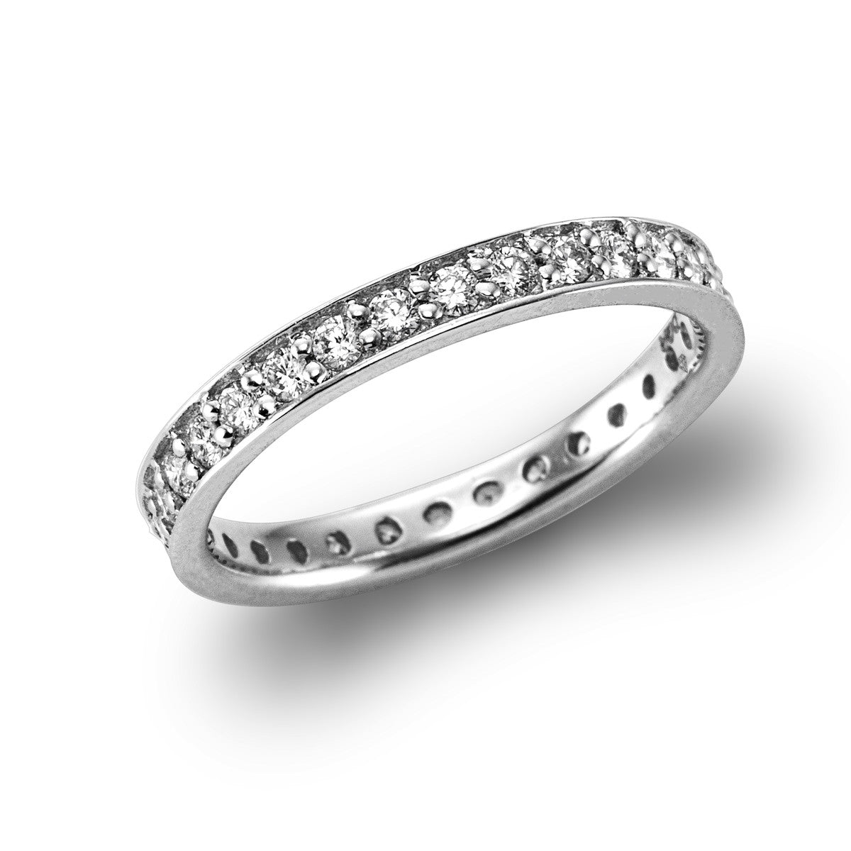 diamond full cut  eternity full ring in white gold