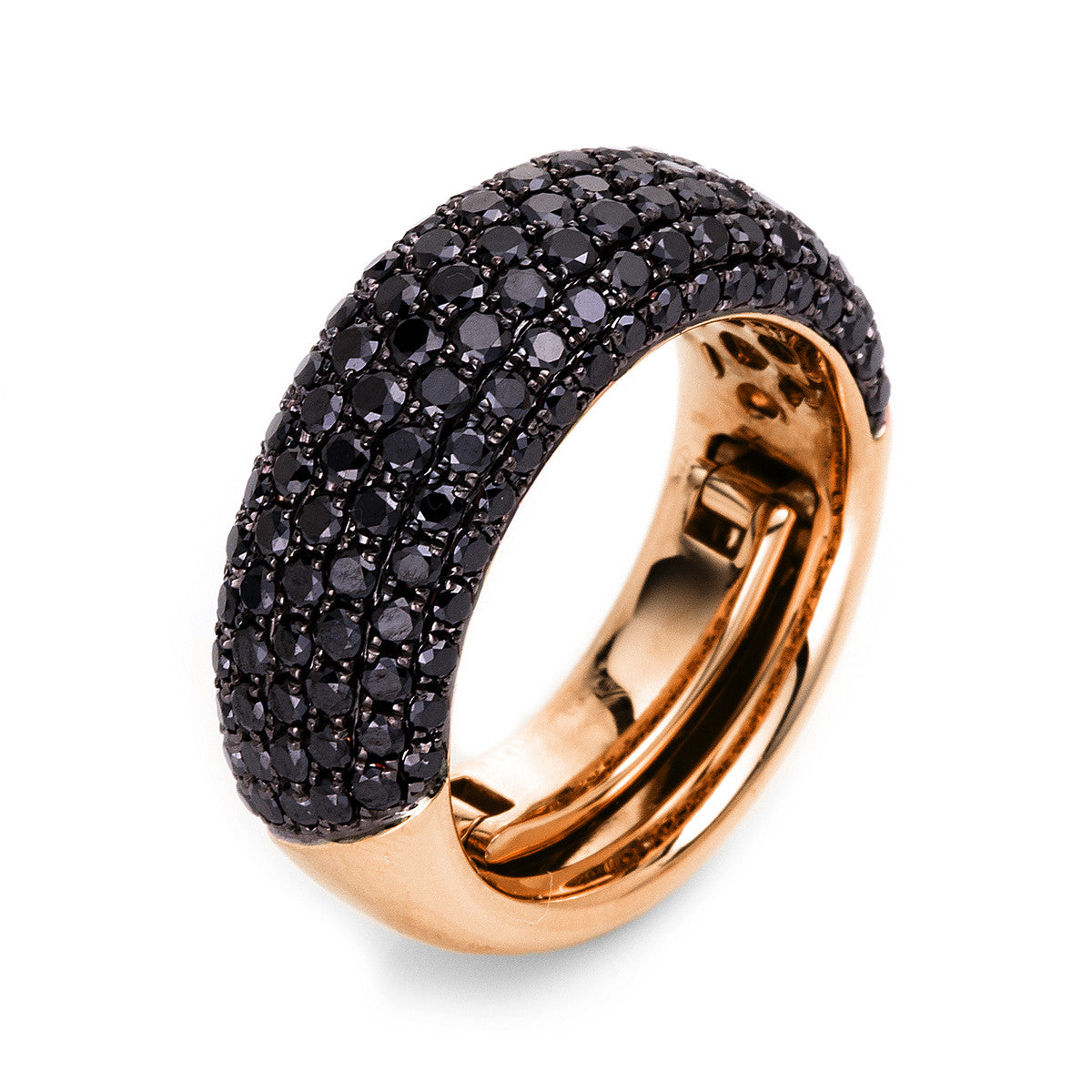 diamond full cut  pavé ring in red gold