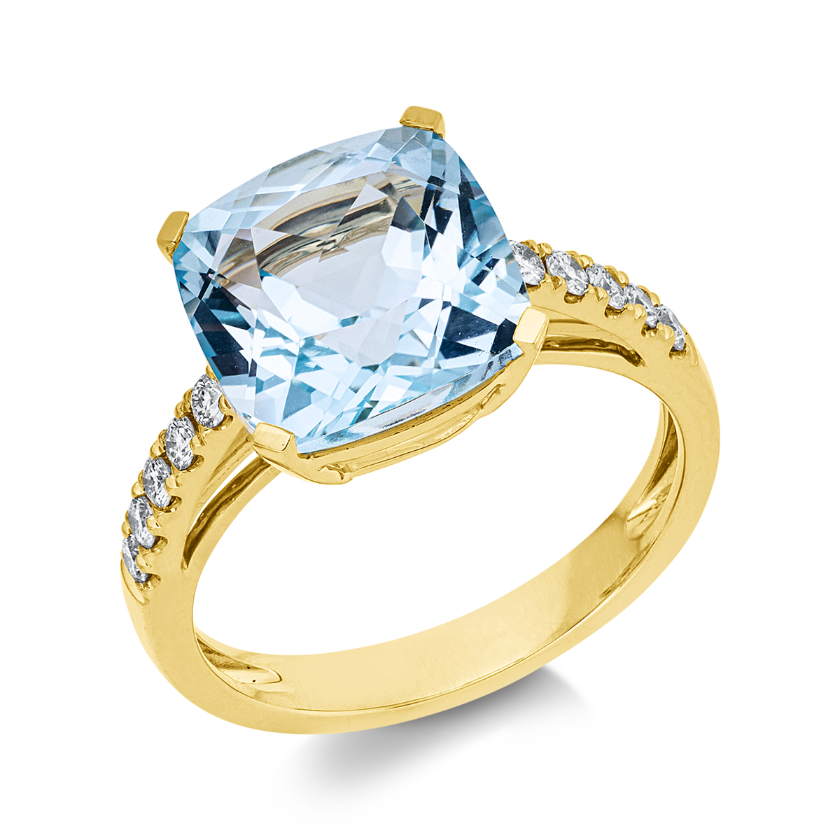 diamond full cut topaz colored stone fashion ring in yellow gold