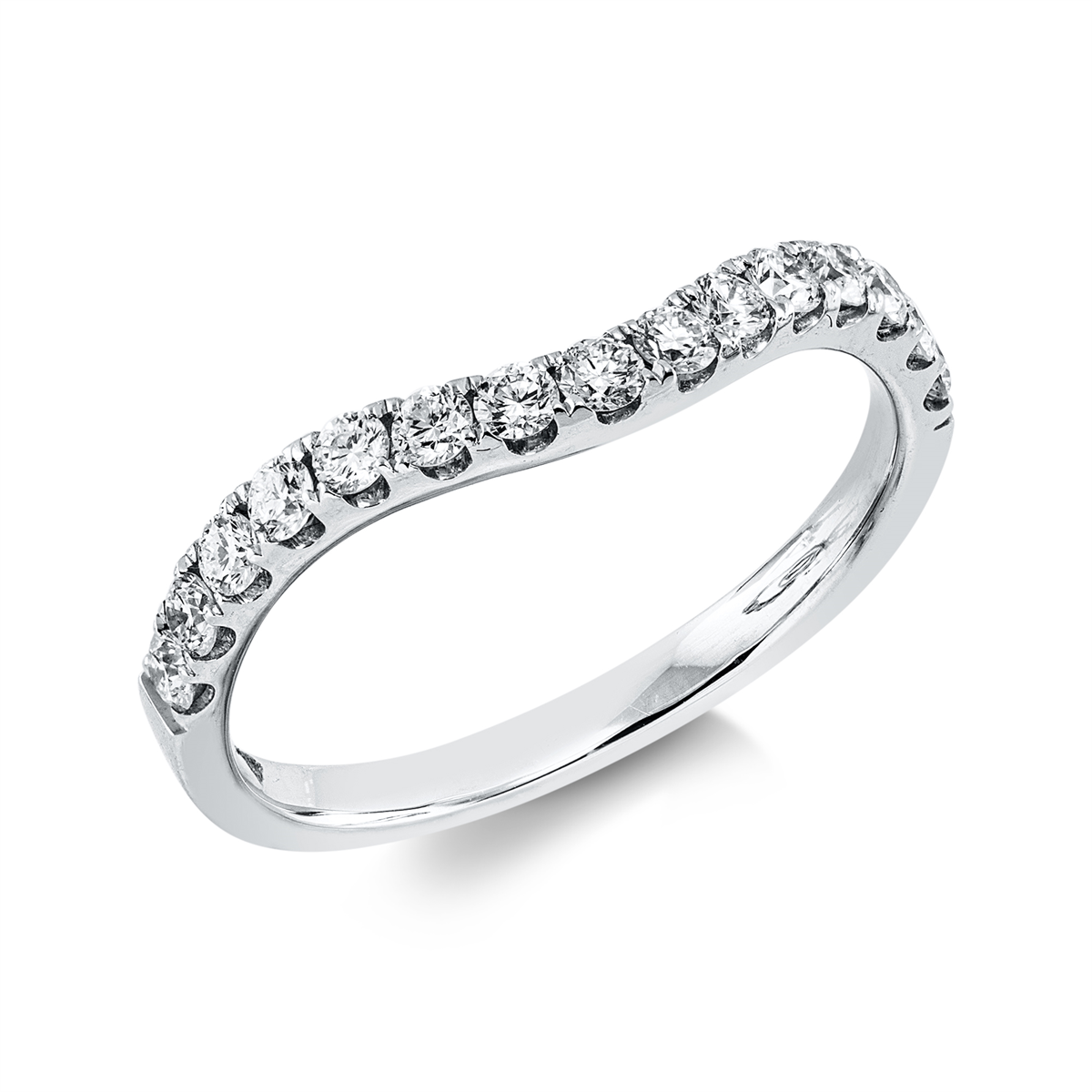 diamond full cut  modern woman ring in white gold