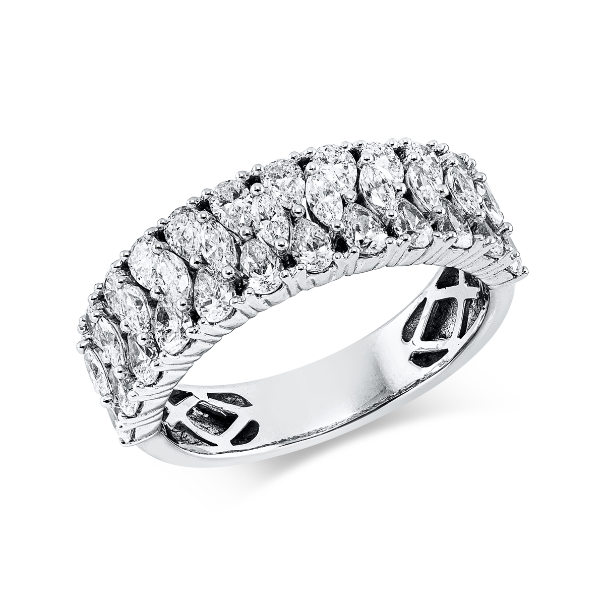 pear shape  exclusive ring in white gold