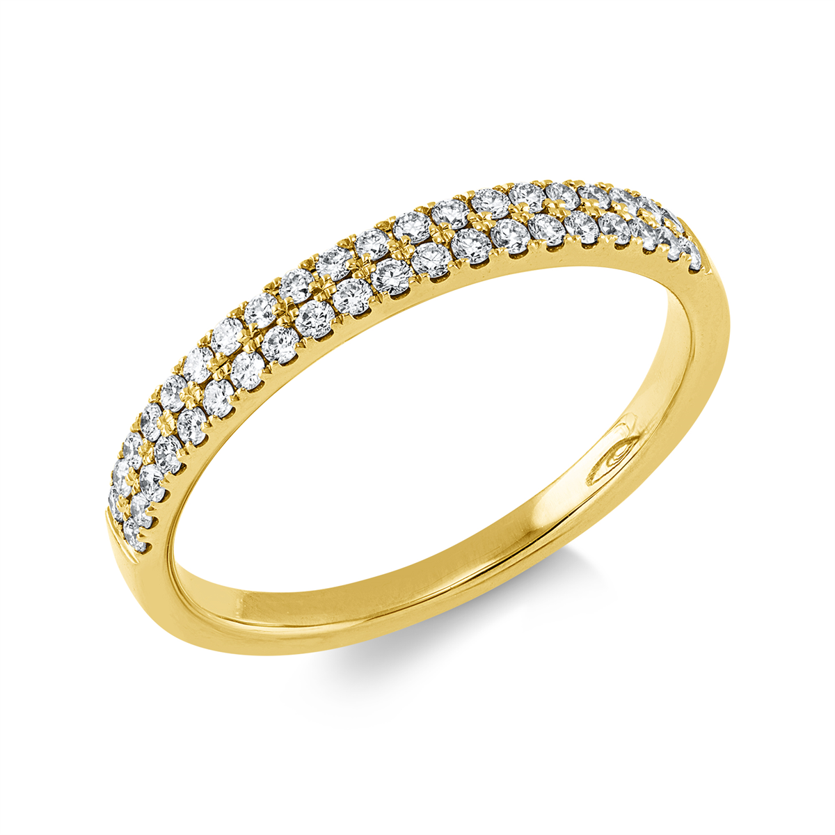 diamond full cut  eternity full ring in yellow gold