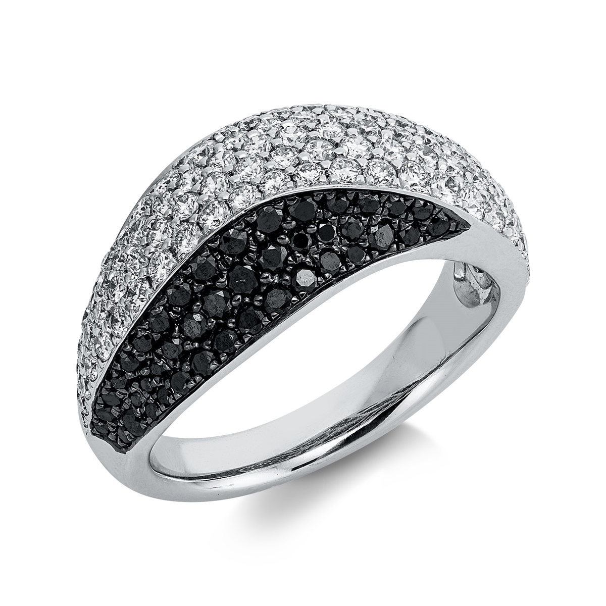 diamond full cut  fancy colored diamond ring in white gold