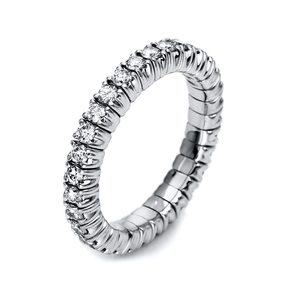 diamond full cut  flex ring in white gold