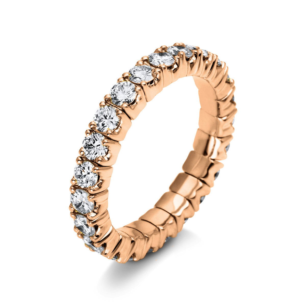diamond full cut  flex ring in red gold