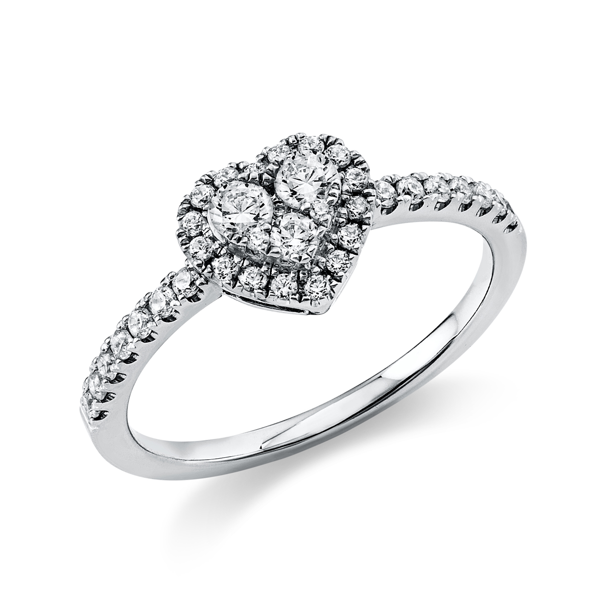 diamond full cut  illusion classic ring in white gold