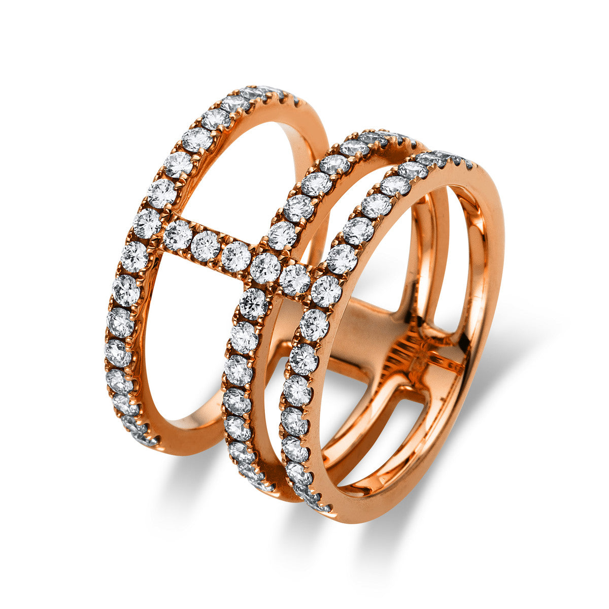 diamond full cut  exclusive ring in red gold