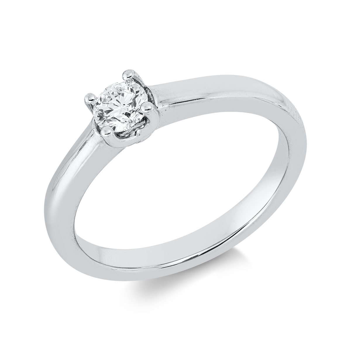 diamond full cut  solitaire ring in white gold