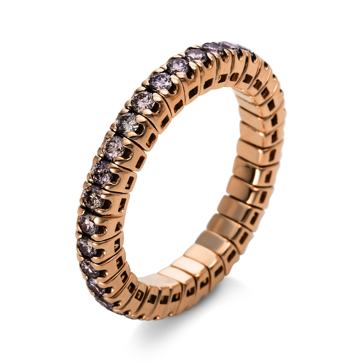 diamond full cut  eternity full ring in red gold
