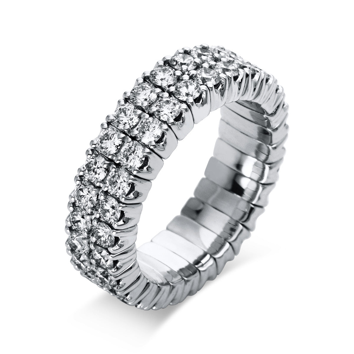 diamond full cut  flex ring in white gold