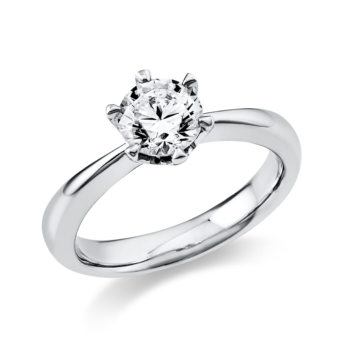 diamond full cut  solitaire ring in white gold