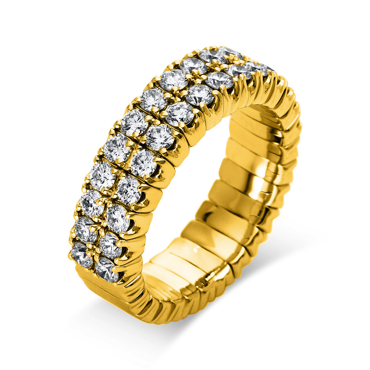 diamond full cut  flex ring in yellow gold