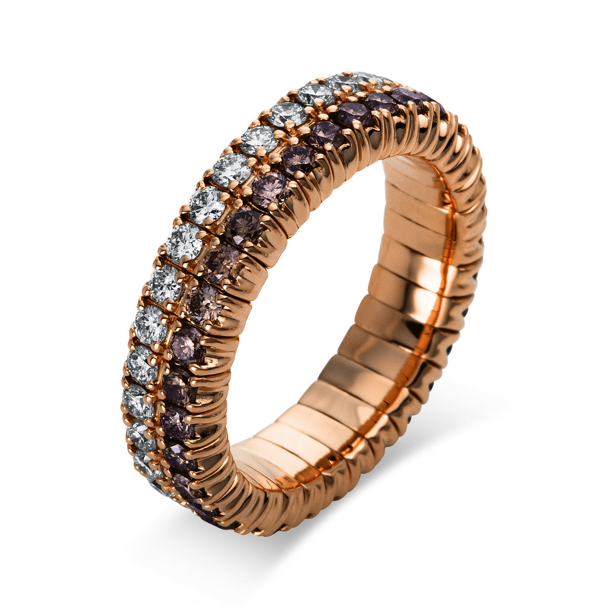 diamond full cut  eternity full ring in red gold