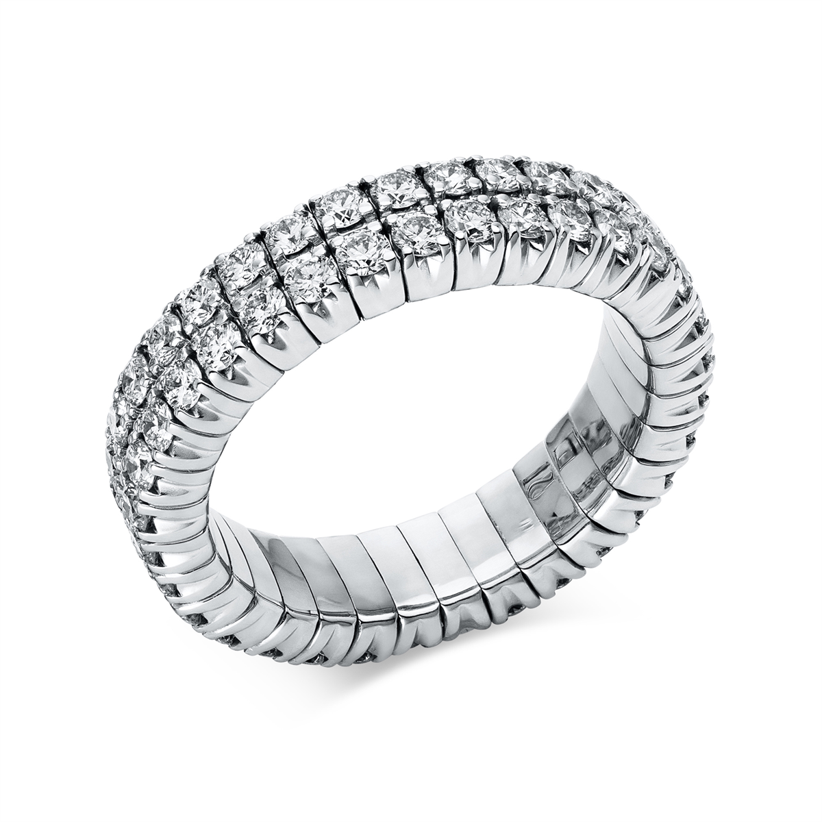 diamond full cut  flex ring in white gold