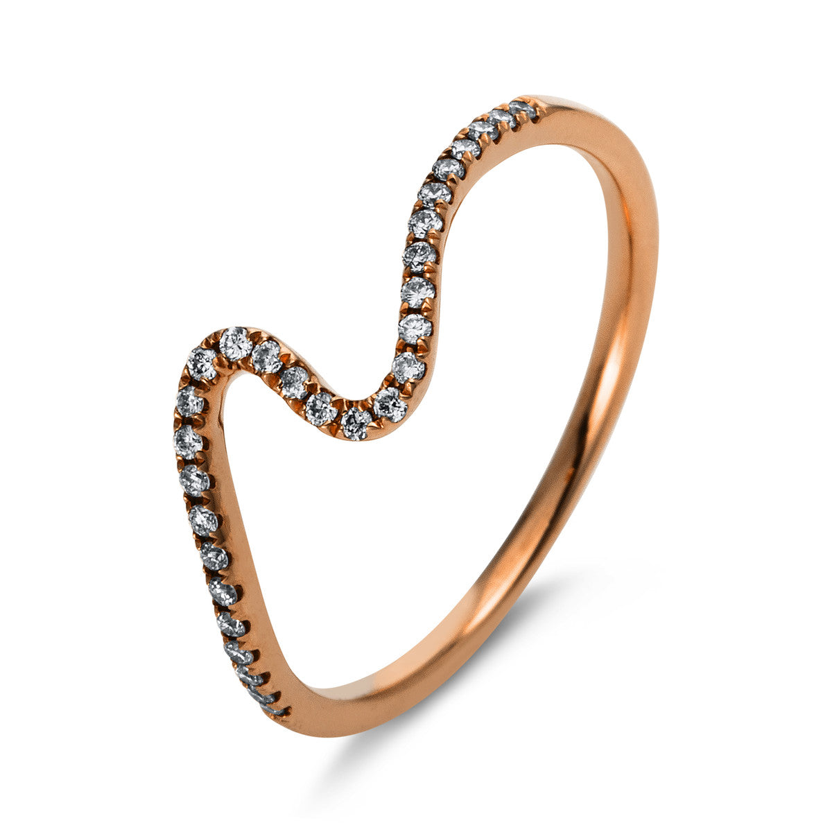 diamond full cut  multi-stone ring in red gold
