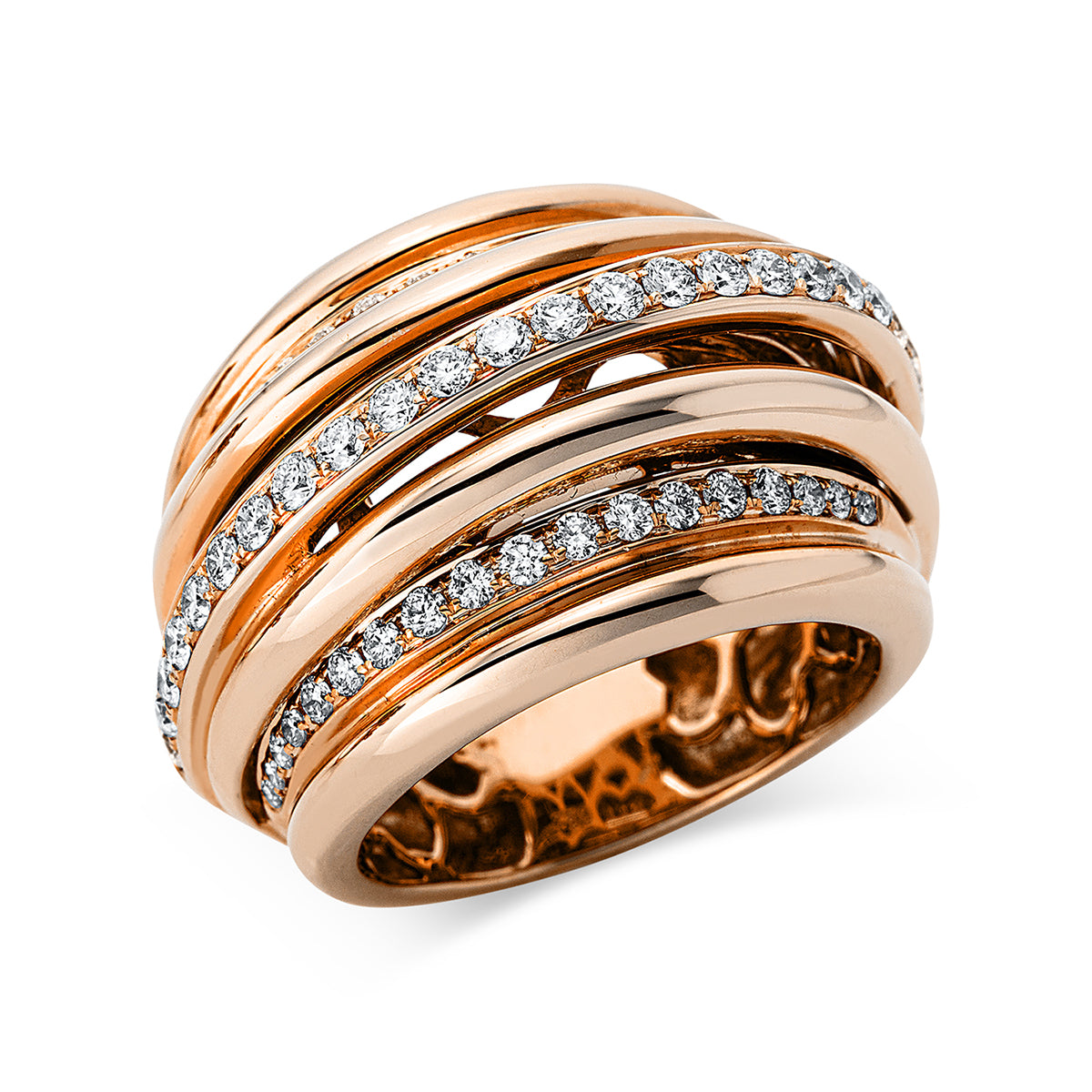 diamond full cut  exclusive ring in red gold