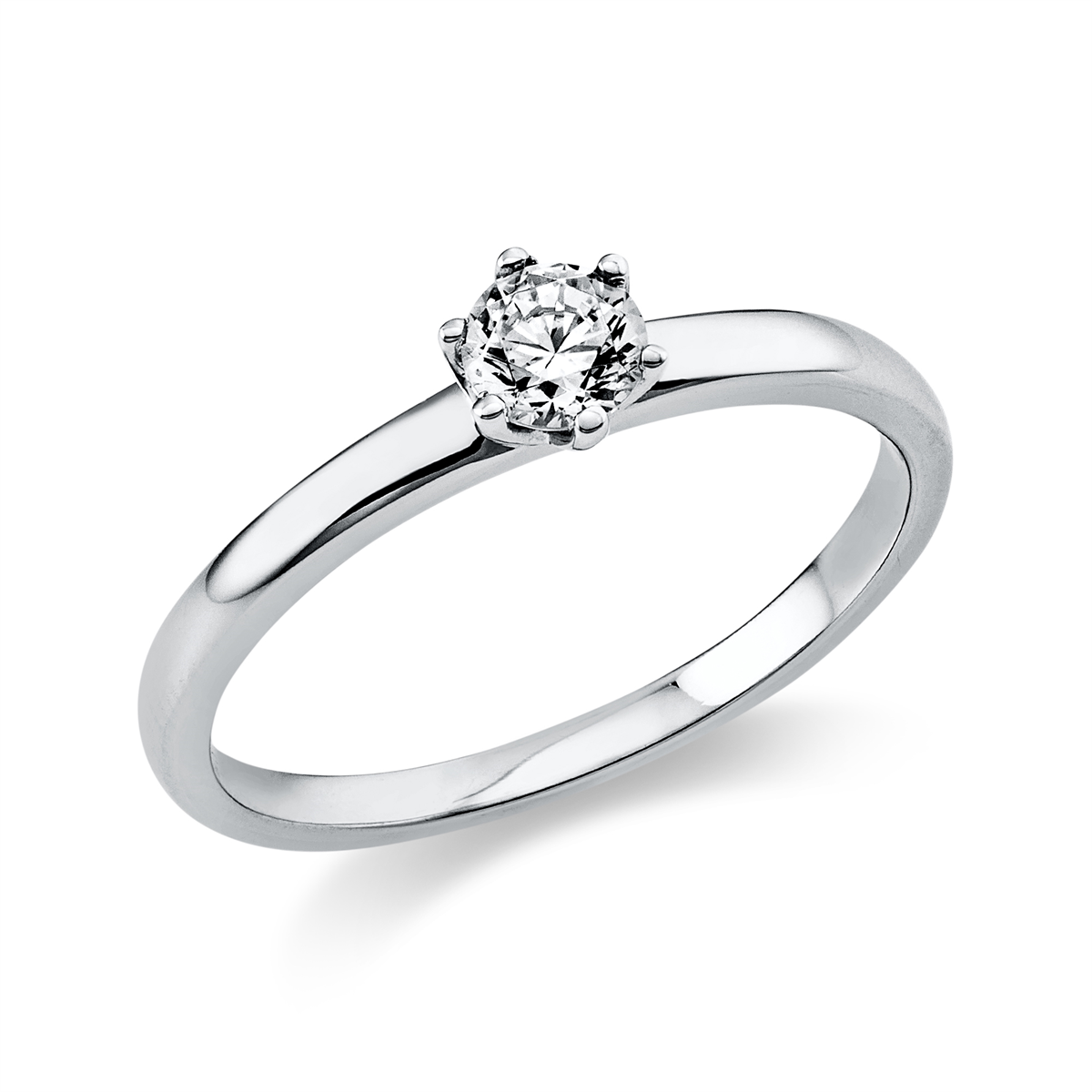 diamond full cut  solitaire ring in white gold