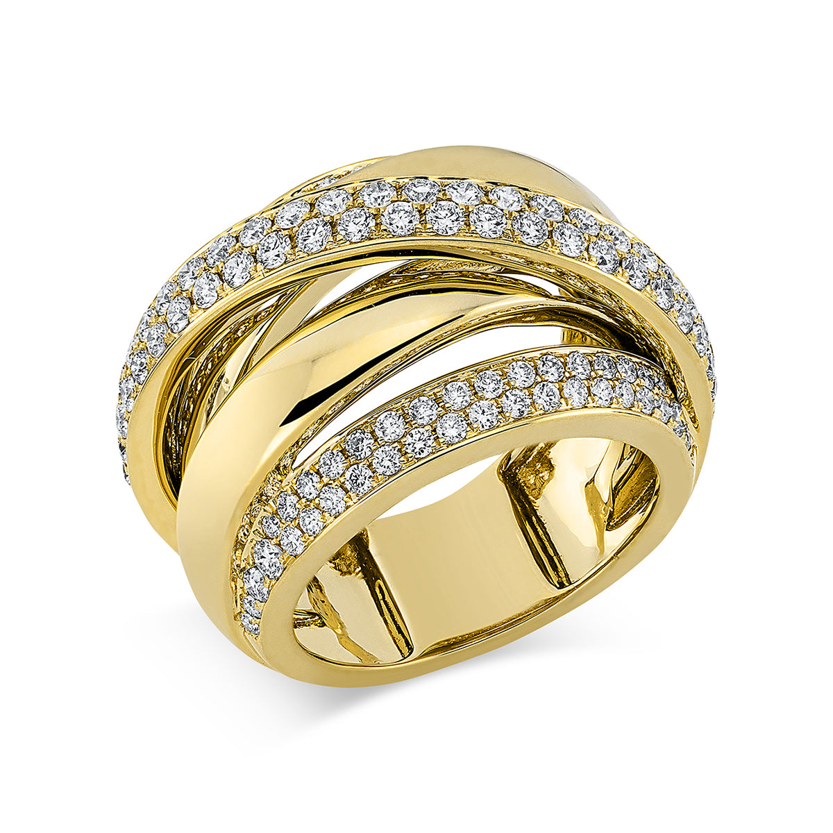 diamond full cut  exclusive ring in yellow gold