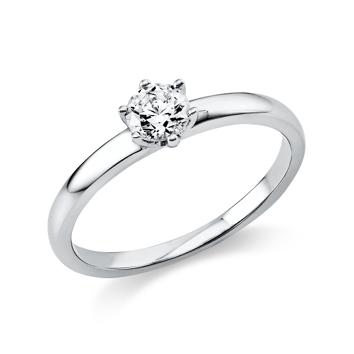 diamond full cut  solitaire ring in white gold