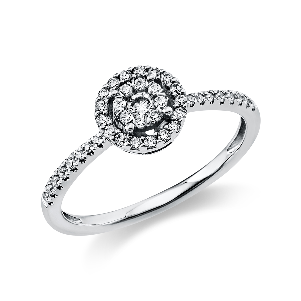 diamond full cut  illusion classic ring in platinum