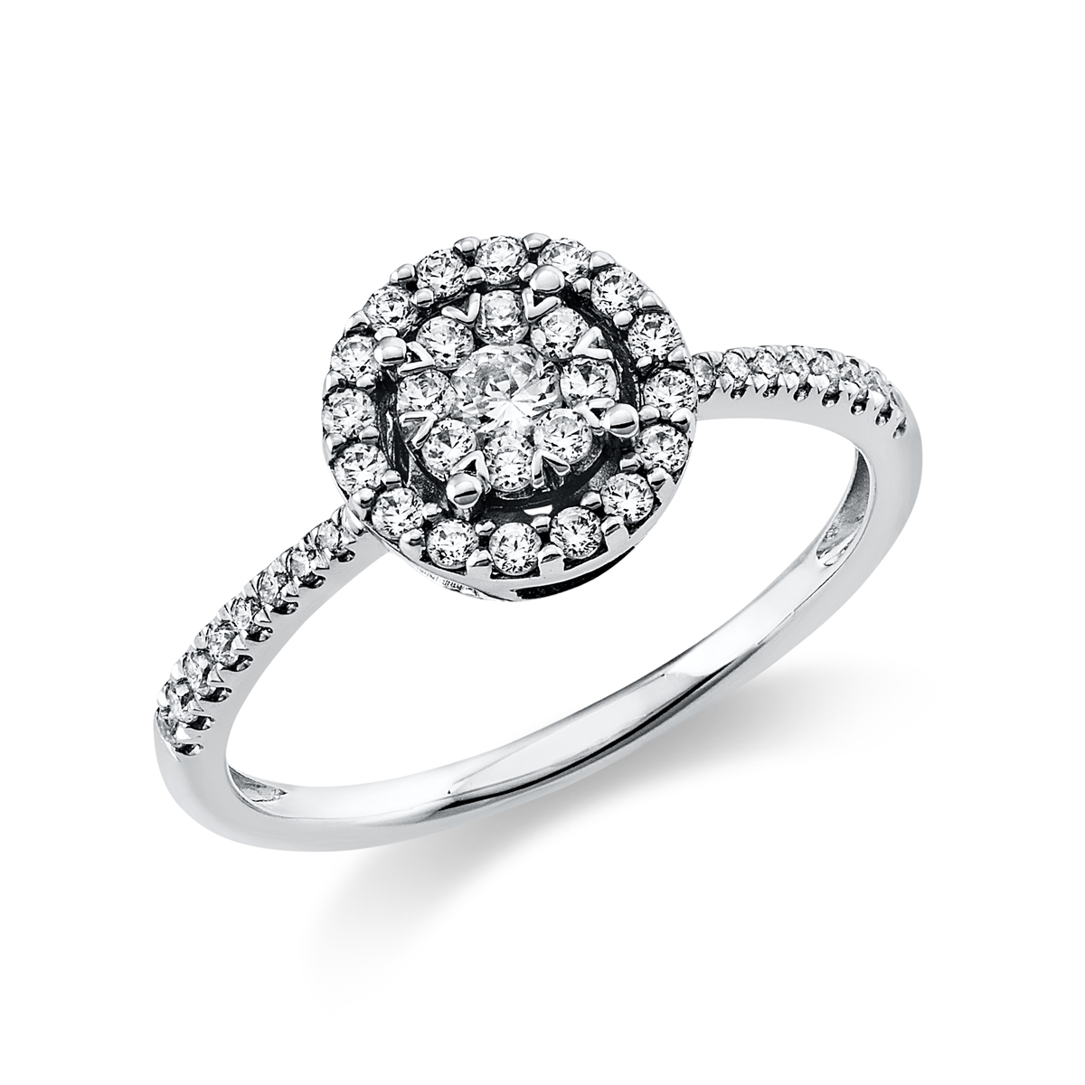 diamond full cut  illusion classic ring in platinum